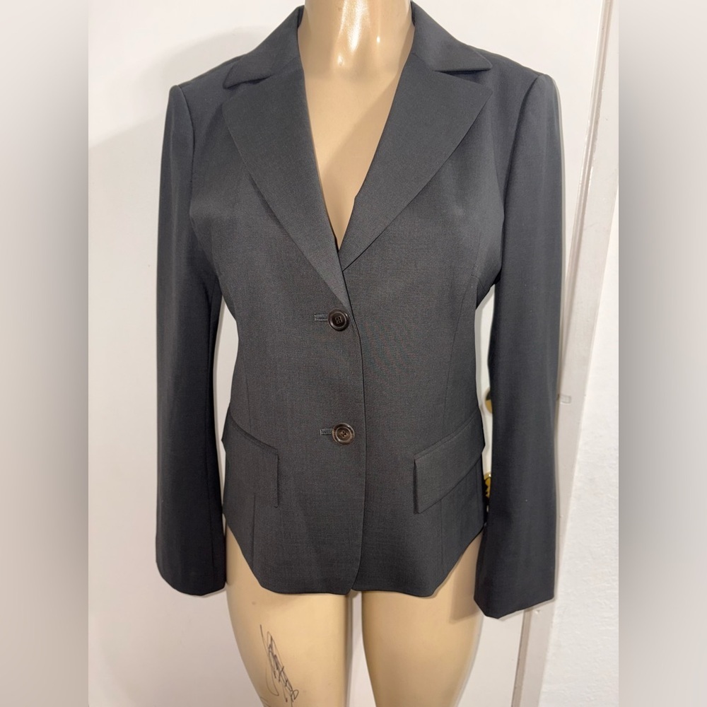 Hugo Boss Italy Women’s Gray Fitted Wool Stretch Blazer Size 6